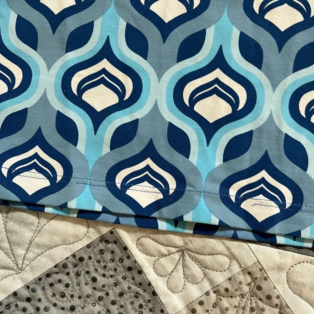 J. McLaughlin Catalina cloth blue geometric dress women's small‎